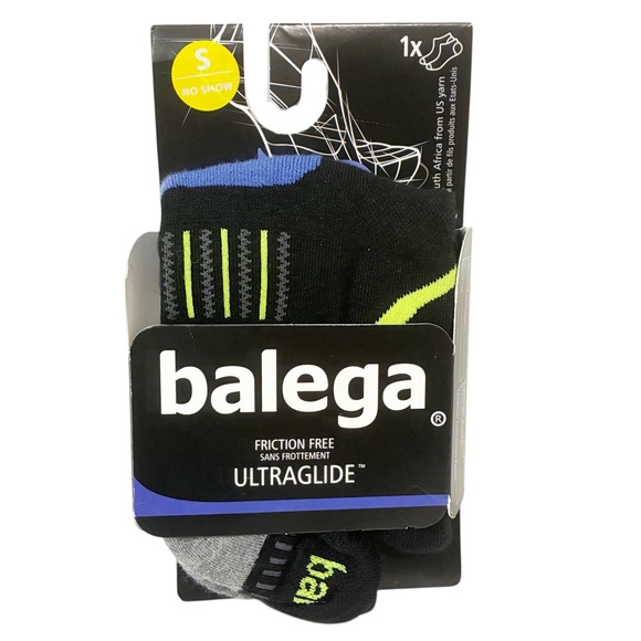 BALEGA ULTRALIGHT ERGONOMIC NO SHOW GRAY TURQUOISE SOCKS MEDIUM MEN 7-9 WN8.5-10 - Picture 1 of 4